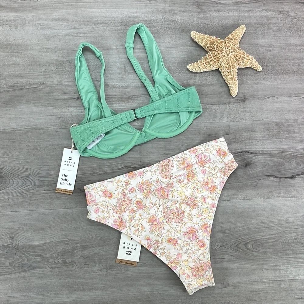 ☀️BILLABONG☀️ SUNSET RIB EMMA underwire DAY DREAMIN RISE BIKINI SET